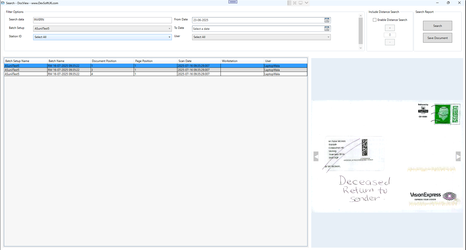 Search Results View