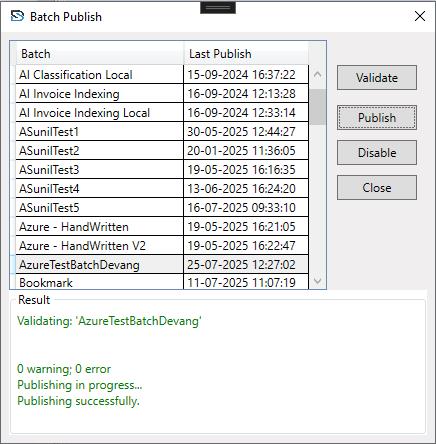 Batch Setup Validation